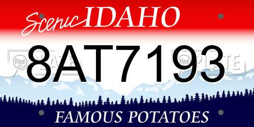 8AT7193 Idaho License Plate
