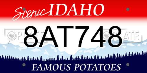 8AT748 Idaho License Plate