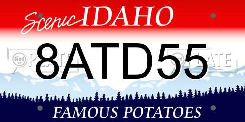 8ATD55 Idaho License Plate