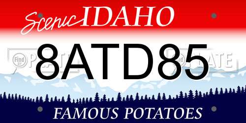 8ATD85 Idaho License Plate