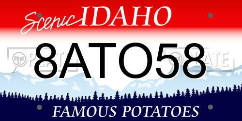 8ATO58 Idaho License Plate