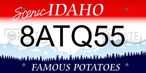 8ATQ55 Idaho License Plate