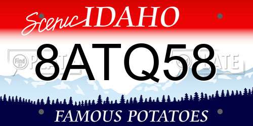 8ATQ58 Idaho License Plate