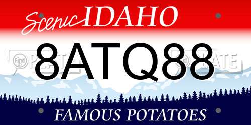 8ATQ88 Idaho License Plate