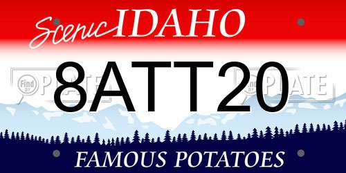8ATT20 Idaho License Plate