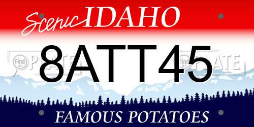 8ATT45 Idaho License Plate