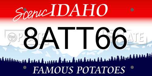8ATT66 Idaho License Plate