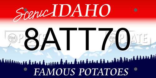 8ATT70 Idaho License Plate