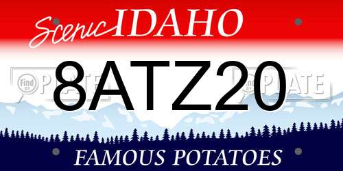 8ATZ20 Idaho License Plate