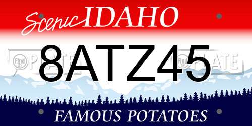 8ATZ45 Idaho License Plate