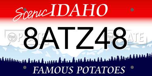 8ATZ48 Idaho License Plate