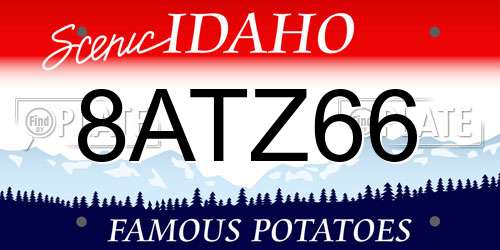 8ATZ66 Idaho License Plate