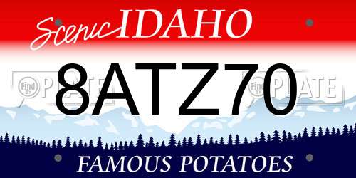 8ATZ70 Idaho License Plate