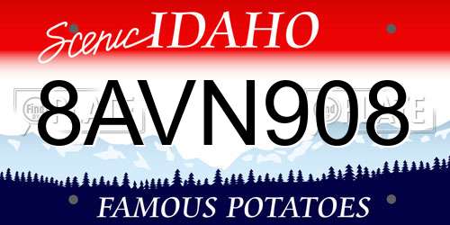 8AVN908 Idaho License Plate