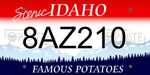 8AZ210 Idaho License Plate