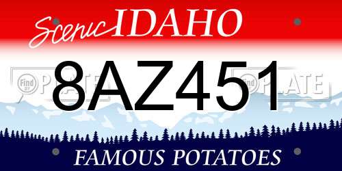8AZ451 Idaho License Plate