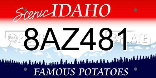 8AZ481 Idaho License Plate