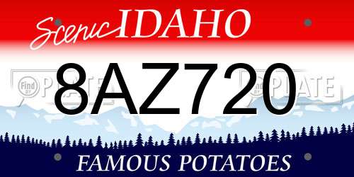 8AZ720 Idaho License Plate