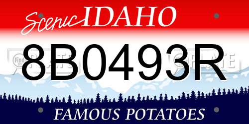 8B0493R Idaho License Plate