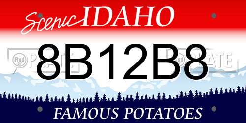 8B12B8 Idaho License Plate