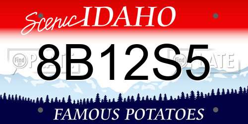 8B12S5 Idaho License Plate
