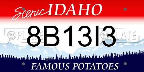 8B13I3 Idaho License Plate