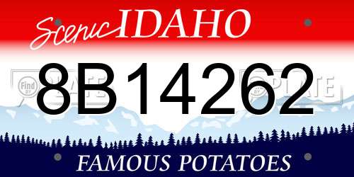 8B14262 Idaho License Plate