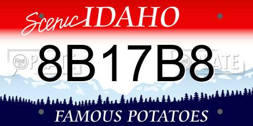 8B17B8 Idaho License Plate