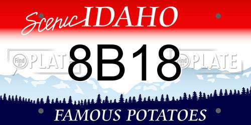 8B18 Idaho License Plate