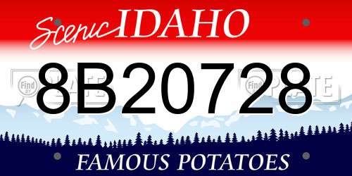 8B20728 Idaho License Plate