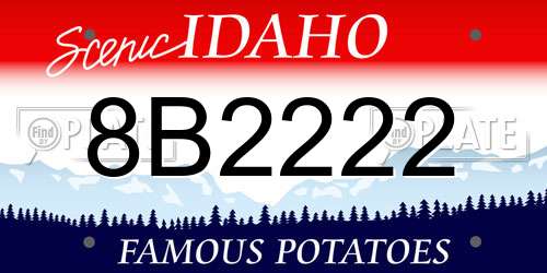 8B2222 Idaho License Plate
