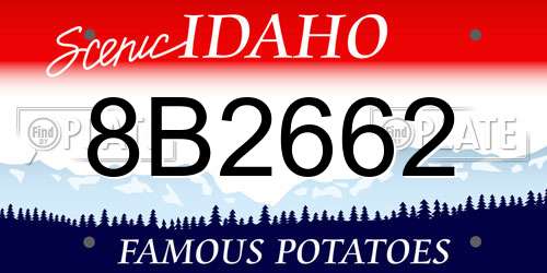 8B2662 Idaho License Plate