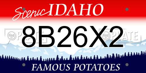 8B26X2 Idaho License Plate