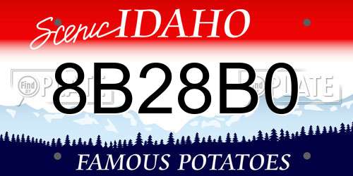 8B28B0 Idaho License Plate