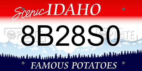 8B28S0 Idaho License Plate