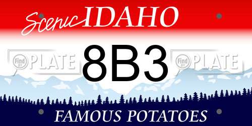 8B3 Idaho License Plate