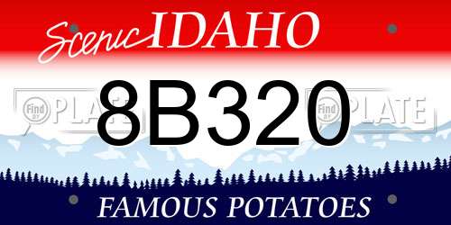 8B320 Idaho License Plate
