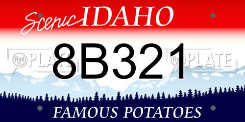 8B321 Idaho License Plate