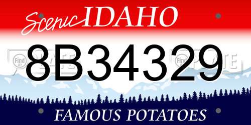 8B34329 Idaho License Plate