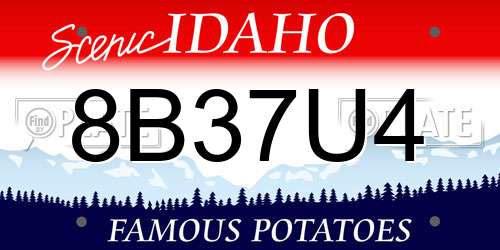 8B37U4 Idaho License Plate