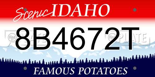 8B4672T Idaho License Plate