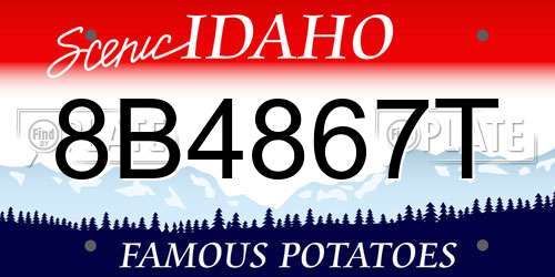 8B4867T Idaho License Plate