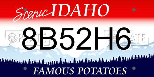 8B52H6 Idaho License Plate