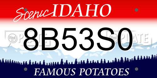8B53S0 Idaho License Plate