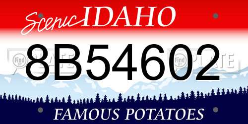 8B54602 Idaho License Plate