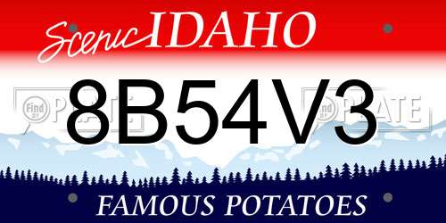 8B54V3 Idaho License Plate