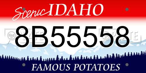 8B55558 Idaho License Plate