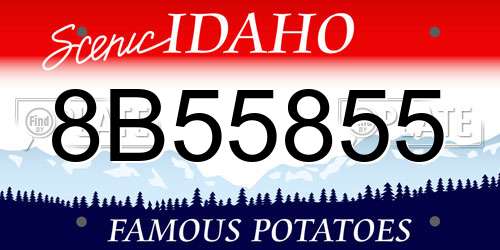 8B55855 Idaho License Plate