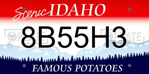 8B55H3 Idaho License Plate