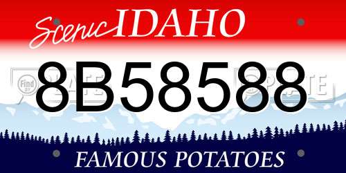 8B58588 Idaho License Plate